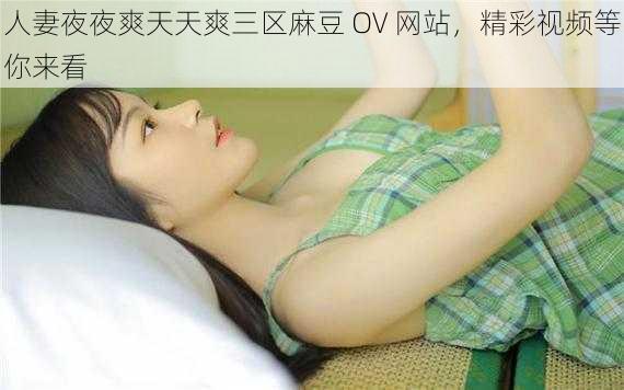 人妻夜夜爽天天爽三区麻豆 OV 网站,精彩视频等你来看