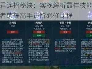 云中君连招秘诀：实战解析最佳技能组合，王者荣耀高手进阶必修课程