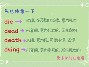 探究die、dead与death的语义差异：词义辨析及其文化背景下的深度解读