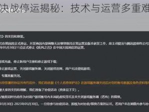 未来机甲决战停运揭秘：技术与运营多重难题导致的黯然退场