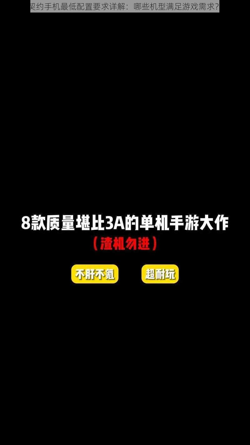 帕斯卡契约手机最低配置要求详解：哪些机型满足游戏需求？一览表