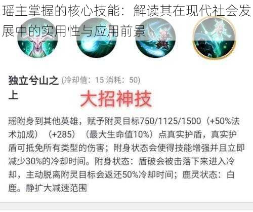瑶主掌握的核心技能:解读其在现代社会发展中的实用性与应用前景