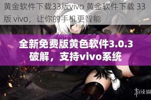 黄金软件下载33版vivo 黄金软件下载 33 版 vivo，让你的手机更智能