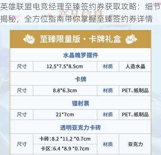 英雄联盟电竞经理至臻签约券获取攻略：细节揭秘，全方位指南带你掌握至臻签约券详情