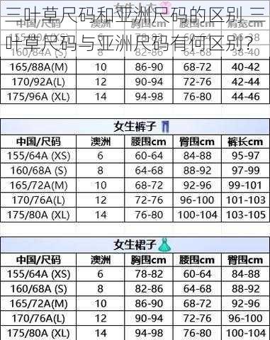 三叶草尺码和亚洲尺码的区别 三叶草尺码与亚洲尺码有何区别？