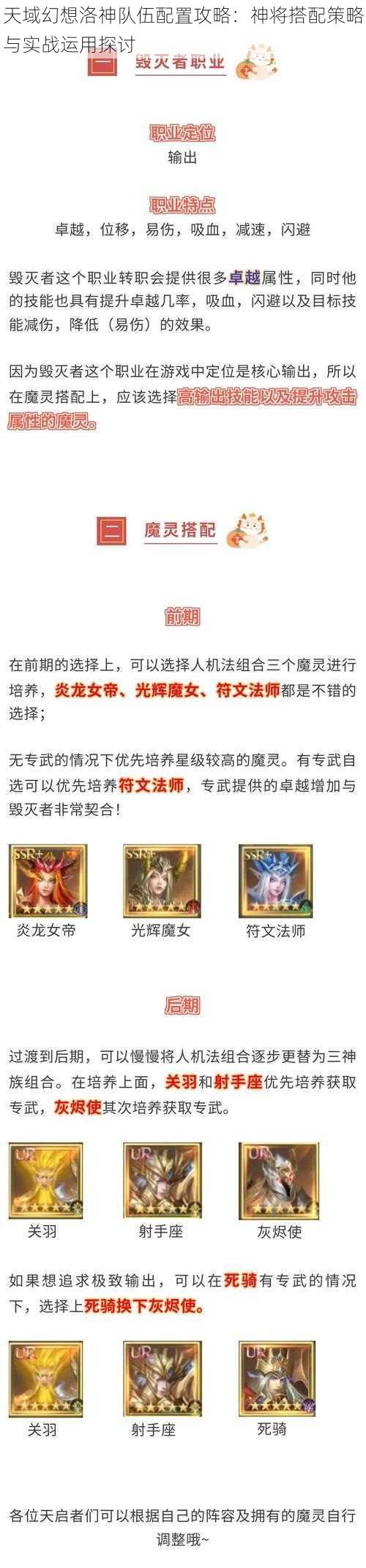 天域幻想洛神队伍配置攻略：神将搭配策略与实战运用探讨