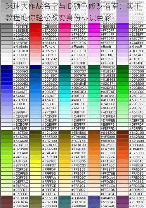 球球大作战名字与ID颜色修改指南：实用教程助你轻松改变身份标识色彩