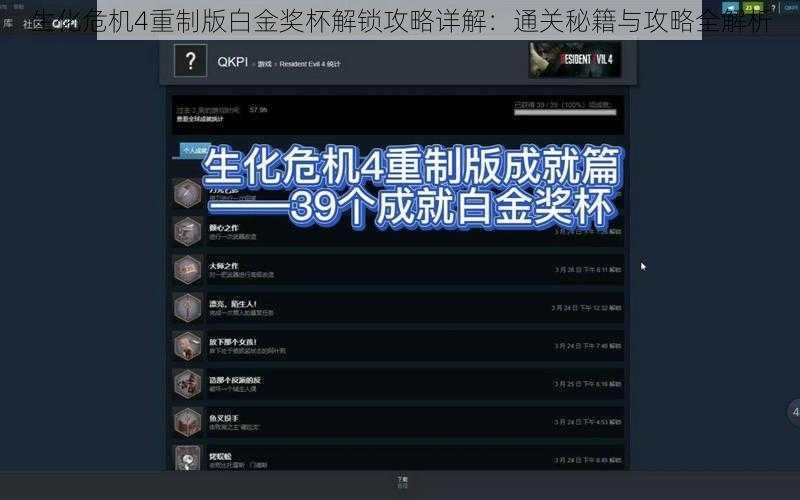 生化危机4重制版白金奖杯解锁攻略详解：通关秘籍与攻略全解析