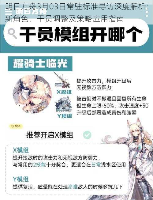 明日方舟3月03日常驻标准寻访深度解析：新角色、干员调整及策略应用指南