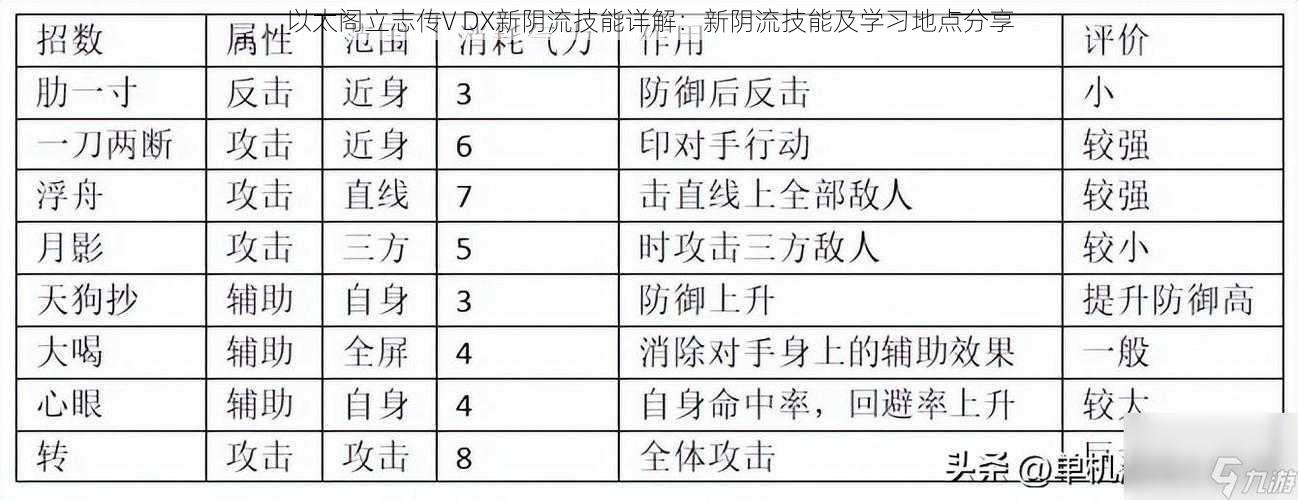 以太阁立志传V DX新阴流技能详解：新阴流技能及学习地点分享